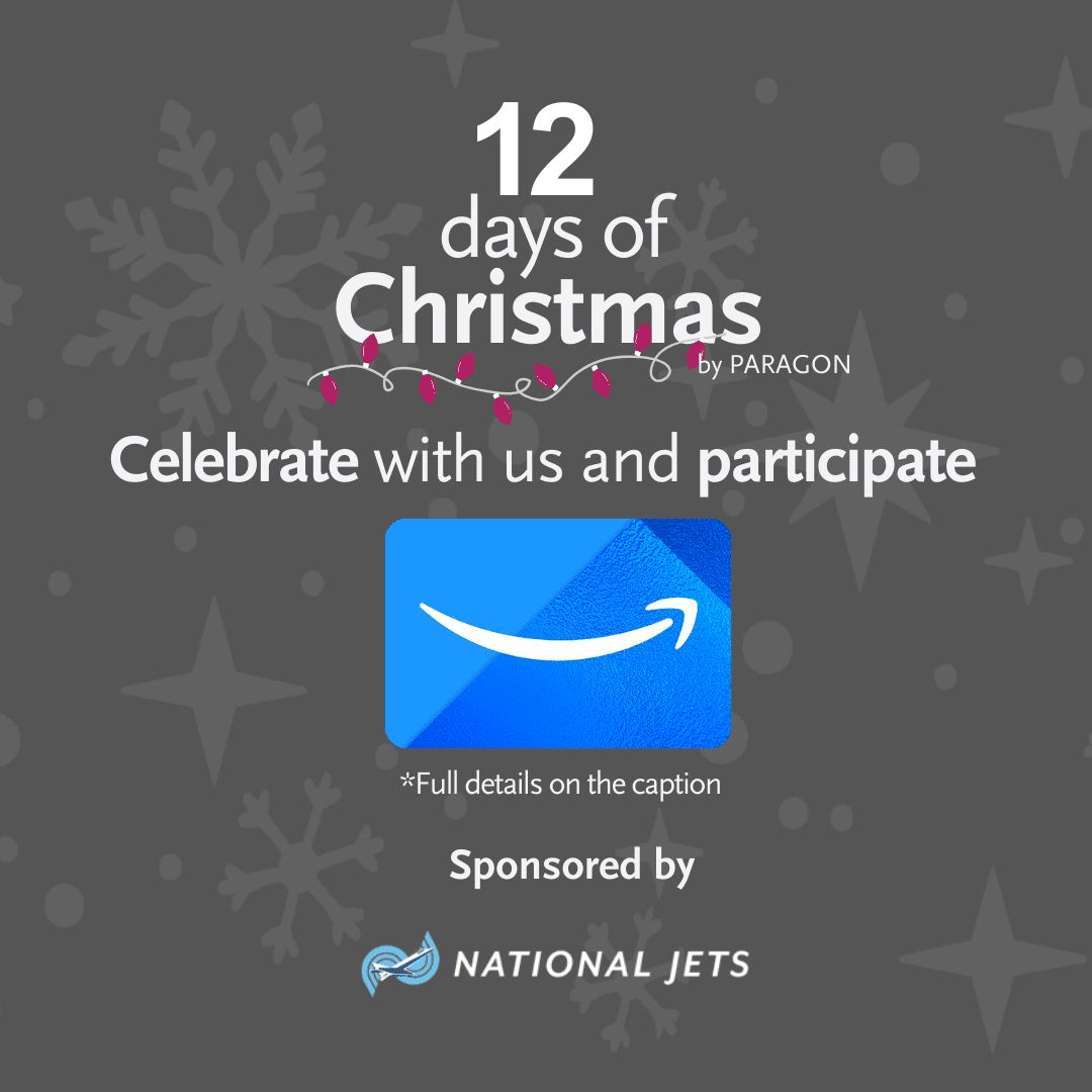 Available gift card on: December 9th, 2024. 
This holiday season, we’re excited to offer you a chance to WIN an AMAZON eGift card! Want to boost your chances? Here’s how you can earn additional entries:
Follow NATIONAL JETS and PARAGON AVIATION on Instagram.
Share this post on your timeline and stories using the hashtag #12DaysOfChristmas.
Tag 3 aviation friends in the comments.
The winner will be announced in the comments on December 11th, 2024.