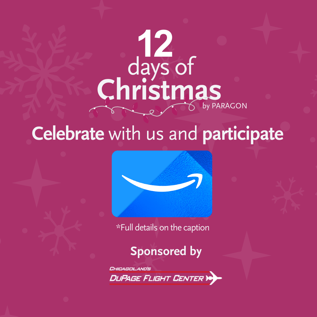 Available gift card on: December 16th, 2024. 
This holiday season, we’re excited to offer you a chance to WIN an AMAZON eGift card! Want to boost your chances? Here’s how you can earn additional entries:
Follow DUPAGE FLIGHT CENTER and PARAGON AVIATION on Instagram.
Share this post on your timeline and stories using the hashtag #12DaysOfChristmas.
Tag 3 aviation friends in the comments.
The winner will be announced in the comments on December 18th, 2024.
