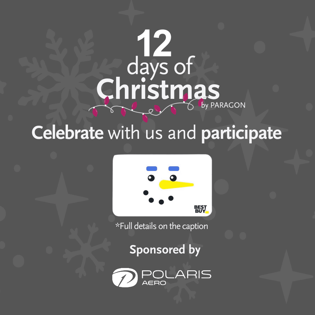 Available gift card on: December 03rd, 2025. This holiday season, follow Polaris Aero and Paragon Aviation Group on LinkedIn, X, Facebook, or Instagram and comment your favorite aviation holiday memory for a chance to win a BEST BUY eGift card! The winner will be announced on December 5th.