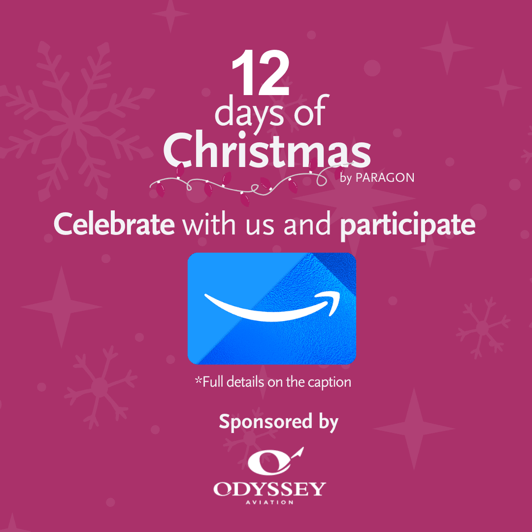 Available gift card on: December 06th, 2025.

This holiday season, follow Odyssey Aviation Bahamas and Paragon Aviation Group on LinkedIn, X, Facebook, or Instagram and comment your favorite aviation holiday memory for a chance to win an AMAZON eGift card!

The winner will be announced on December 12th.